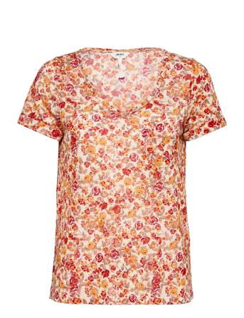 Objtessi Slub S/S V-Neck T-shirt Top Multi/mønstret Object