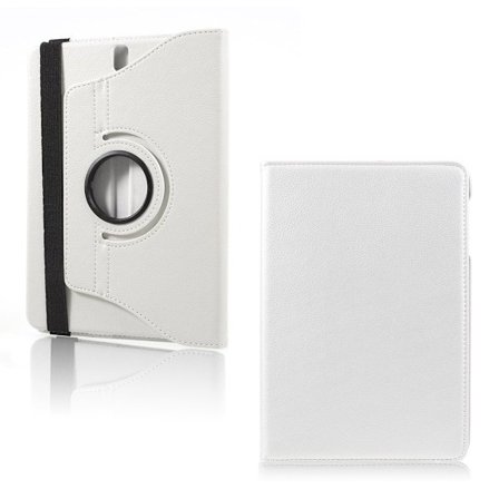 Samsung Galaxy Tab S3 (9.7") Litsi Pintainen Nahkakotelo Standillä - Valkoinen