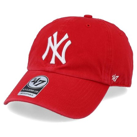47 Brand - MLB Röd unconstructed Keps - New York Yankees Clean Up Red/White Adjustable @ Hatstore
