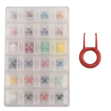 24 Switch Tester med Akrylbase Keycaps til Mekanisk Tastatur Kailh Box