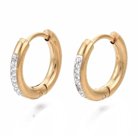 1 Par Vintage10 m. Creoler i IP Guldpläterad 316L stål med CZ