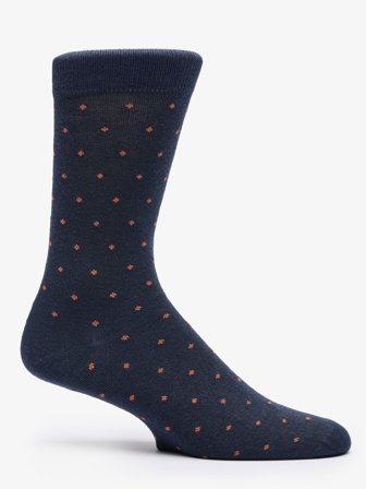 John Henric Men's Blaue & Orange Gepunktete Socken Size Onesize