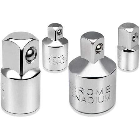 4 st Spärradapter Hylsadapter Set 1/2" till 3/8", 3/8" till 1/2", 1/4" till 3/8", 3/8" till 1/4" Reduceringsadaptrar för Hylsor och Bits