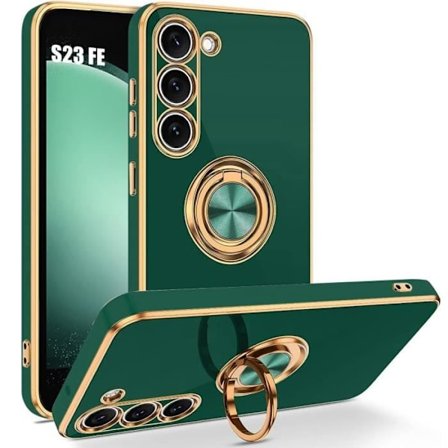 Coque - BOOLING - för Samsung Galaxy S23 FE - Stötsäker - Hybridsilikon - Rotating Ring Stöd