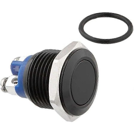 16 mm Momentan Tryckknapp Strömbrytare SPST 1NO Bil Industriell Strömbrytare - Svart Skal