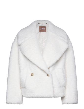 Curmina Outerwear Faux Fur Hvit BOSS*Betinget Tilbud