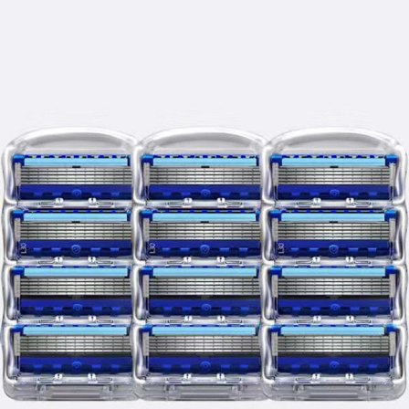 Kompatible Gillette barberblader for menn 12 stk Lubrastrip for en mer komfortabel barbering