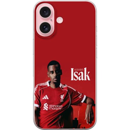 Kompatibelt Mobilskal till Apple Apple iPhone 16 Alexander Isak affisch Liverpools fotbollströja Sveriges landslagsanfallare Premier League anfallsko