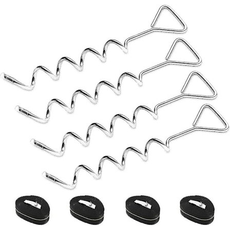 4 sarjaa raskaan käyttöön tarkoitettuja trampoliinin ankkurointivaarnoja maahan kiinnityssarja - ruostumattomasta teräksestä valmistetut ankkurit 