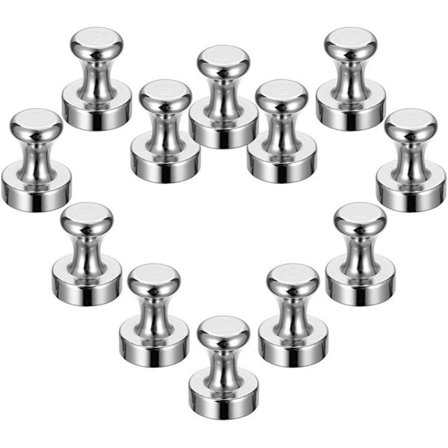 Sterke kjøleskapsmagneter, neodym magnetiske trykknapper kraftige for magnetisk whiteboard kontor oppslagstavle kjøkkenkart 12 pakning 12x16MM