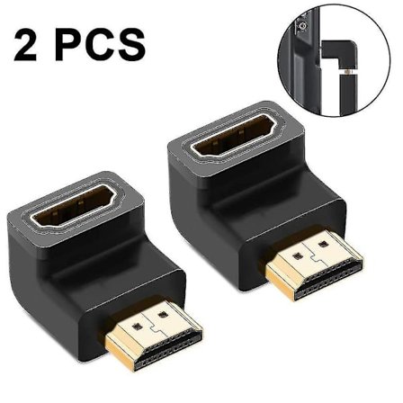 2-pack 90 Graders HDMI Hane till Hona Vinkeladapter