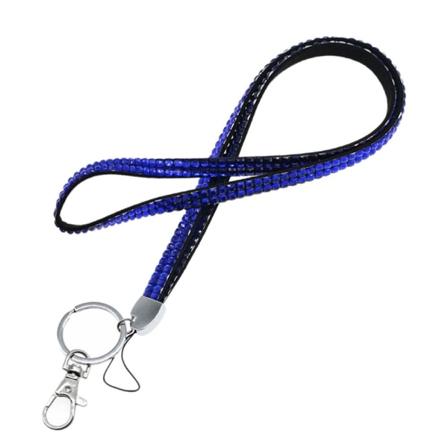 Bling Crystal Lanyard Rhinestone ID Lanyard MØRKEBLÅ dark blue