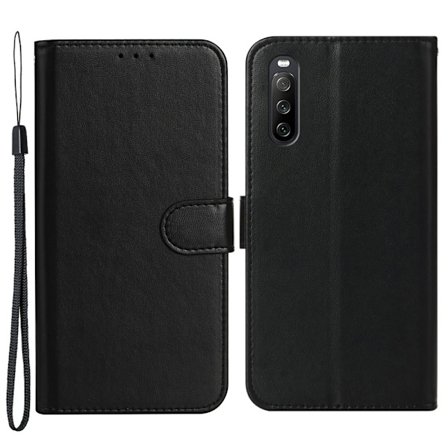 SKALO Sony Xperia 10 V Flip Cover m. pung i PU-læder - Sort