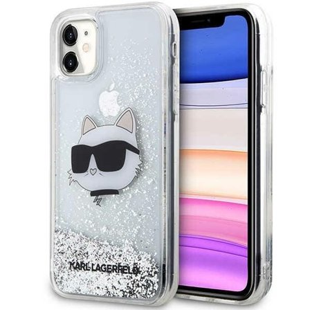 Karl Lagerfeld KLHCN61LNCHCS iPhone 11/ XR silver/silver hårda fodral Glitter Choupette Head