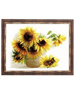 Stickpackung Bild Sonnenblumen