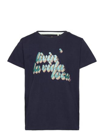Tncille S_S Tee Tops T-Kortærmet Skjorte Navy The New