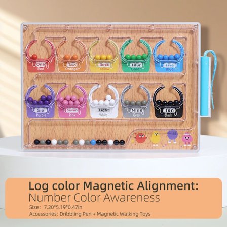 Magnetic Beads Logic Game för barn 3+ år, färgsortering tidig pedagogisk leksak, kreativ vägsökning STEM-leksak med material