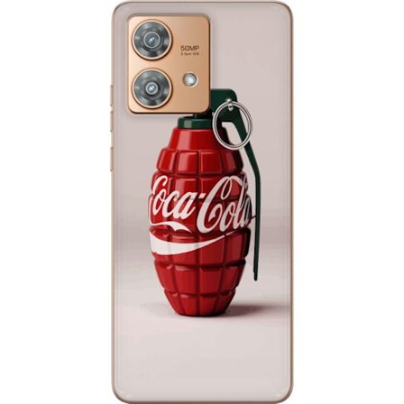 Kompatibelt Mobildeksel til Motorola Motorola Edge 40 Neo Kunstnerisk illustrasjon av Coca Cola granateple i rødt og grønt, pop art inspirert motiv