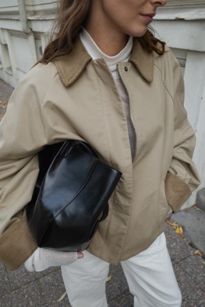 NA-KD Corduroy Collar Short Trenchcoat - Corduroy Jakker - Beige - EU 42