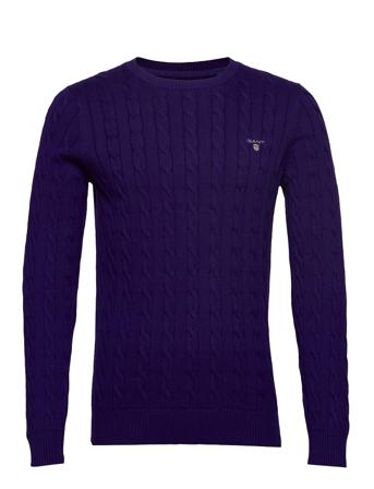 Cotton Cable C-Neck Strikkegenser M. Rund Krage Lilla GANT