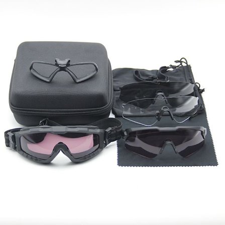 Musta Kaksi Kehystä Neljä Linssiä Sotilas Alpha Ballistiset Lasit Ta