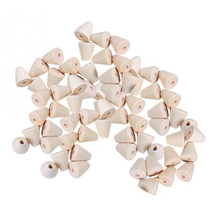 50x Trä Spacer Beads Omålad träkon För Charms DIY