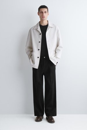 COS Homme T-Shirt À Col Rond En Coton Interlock in Noir