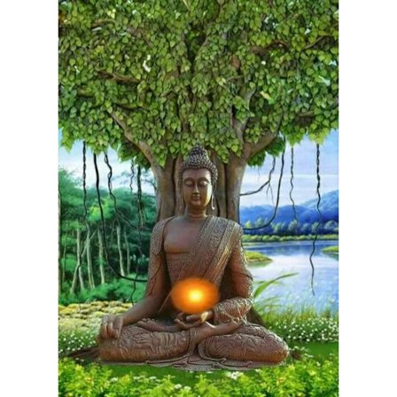 30x40cm 5D DIY Diamantmålning Full, Buddha Staty Serie#J, DIY Diamant Strass