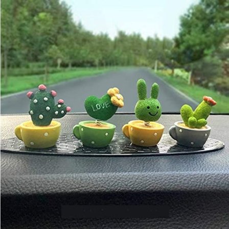 Søt grønn plante kaktus liten potte vår bil dashbord ornament