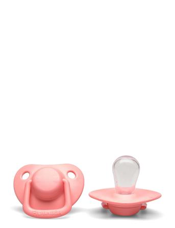 2-Pack Pacifiers - Coral 0-6 Months Pink Filibabba