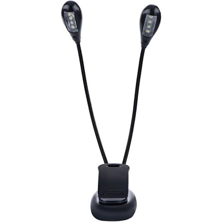 Notställ LED-lampa Mini Dubbelarm Lampa Justerbar Läslampa med USB-kabel Lampa (8 Dioder)