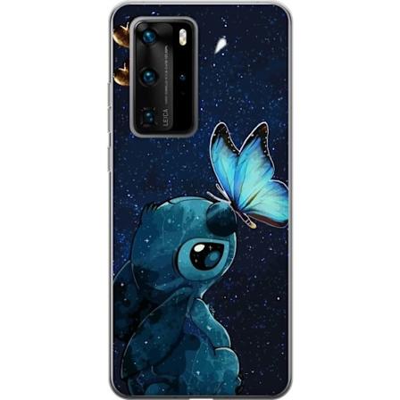 Huawei P40 Pro Gjennomsiktig deksel Stitch sommerfugl