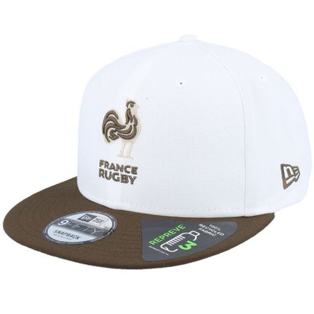 New Era - Vit snapback Keps - France Rugby Repreve 9FIFTY White/Brown Snapback @ Hatstore