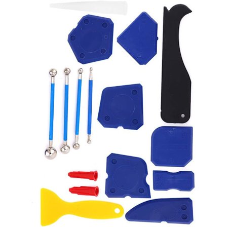 16 st silikonfogspackel och fogramtätningsverktyg, fogspackel och fogspackelverktygssats för badrum och kök