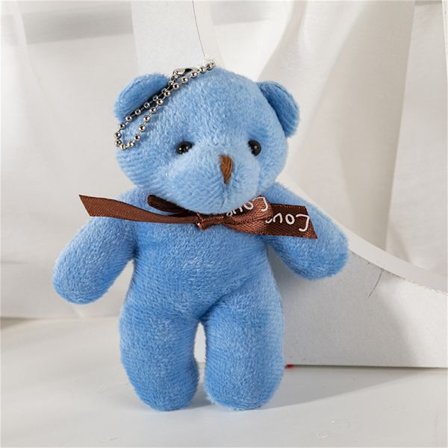Teddy Bear Plyschleksaksnyckelring och Siamese Bear Small Gift Keycha Blue