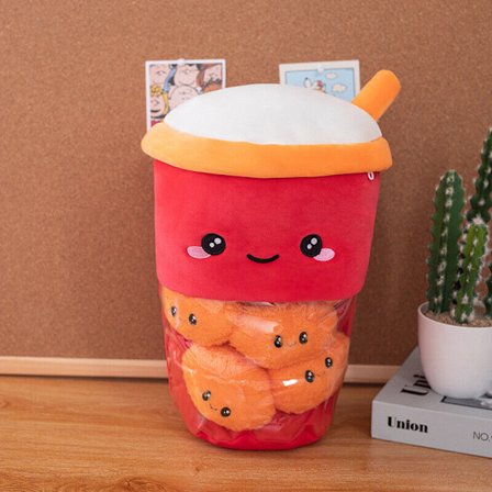 Bubble Tea Boba Cup Squishmallow Plyschleksak Kudde Kudde Barn Födelsedagspresent