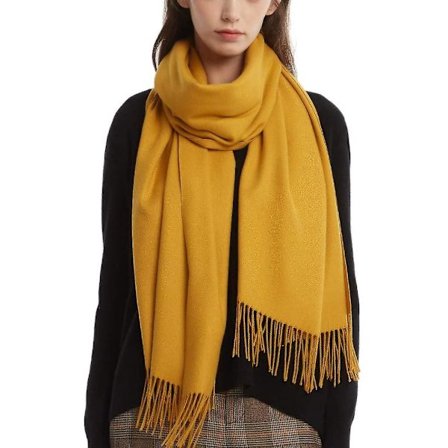 Vintertørklæde Varmt Rødt Sjal Tykt Ensfarvet Cashmere Tørklæde 200 * 70cm (ingefær Gul