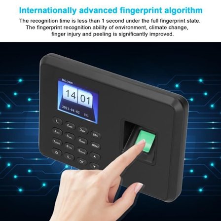 Fangming-Maskin Tilstedeværelse Assistert Tidtaking Maskin 2.4 Stykker TFT Fargeskjermer Biometrisk Handel Tid Klokke Pris EU Svart