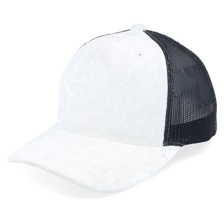 Equip - White trucker Caps - Kids Youth White/Black Velvet A-Frame Trucker @ Hatstore