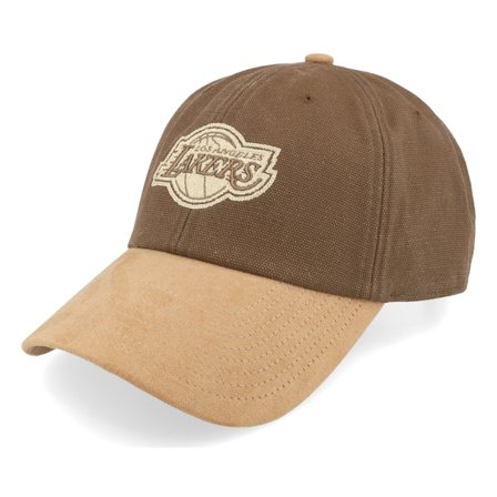 Mitchell & Ness - NBA Braun Unconstructed Cap - Los Angeles Lakers Lux Chain Brown Dad Cap @ Hatstore