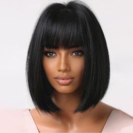 Korta bob peruker kvinnor peruk rakt hår