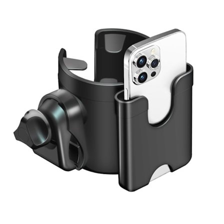 Barnevogn Koppholder med Telefonholder, Sykkel Koppholder, 2-i-1 Universal Koppholder