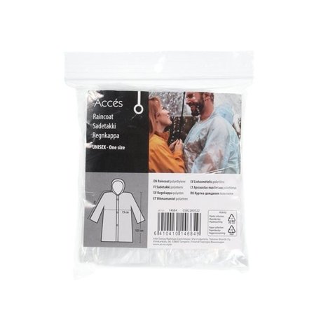 Regnkappa/regnponcho med huva - En storlek som passar alla