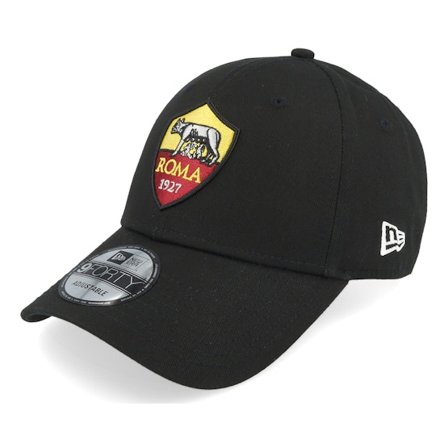 New Era - Football Black adjustable Czapka Z Daszkiem - AS Roma Core 9FORTY Black Adjustable @ Hatstore