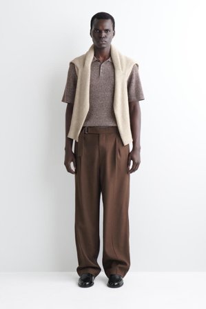 COS Homme Polo En Cachemire Et Lin in Marron