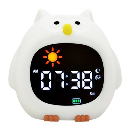 Børneur TD 109x107mm Lysende siliconeur med taktil og farveskiftende uglemønster Tidsdisplay