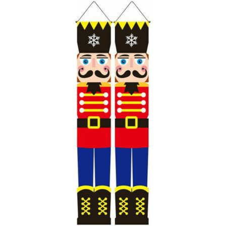 180 cm Nøtteknekker Juledekorasjonsbanner for inngangsdør, veranda, hage, innendørs, utendørs (2021090703) LYCXAMES