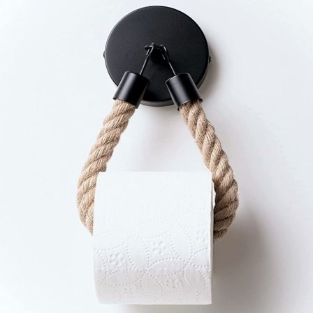 Svart veggmontert toalettpapirholder med boring - Toalettpa