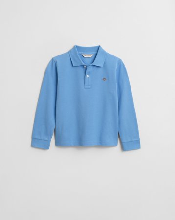 GANT Kinder Langarm Piqué Poloshirt (110/116) Blau