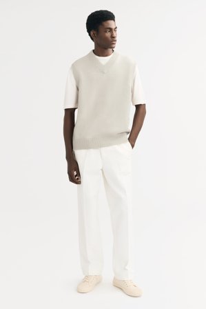 Soft Goat - Men's Vest - Men cashmere sweater - L - Chalk